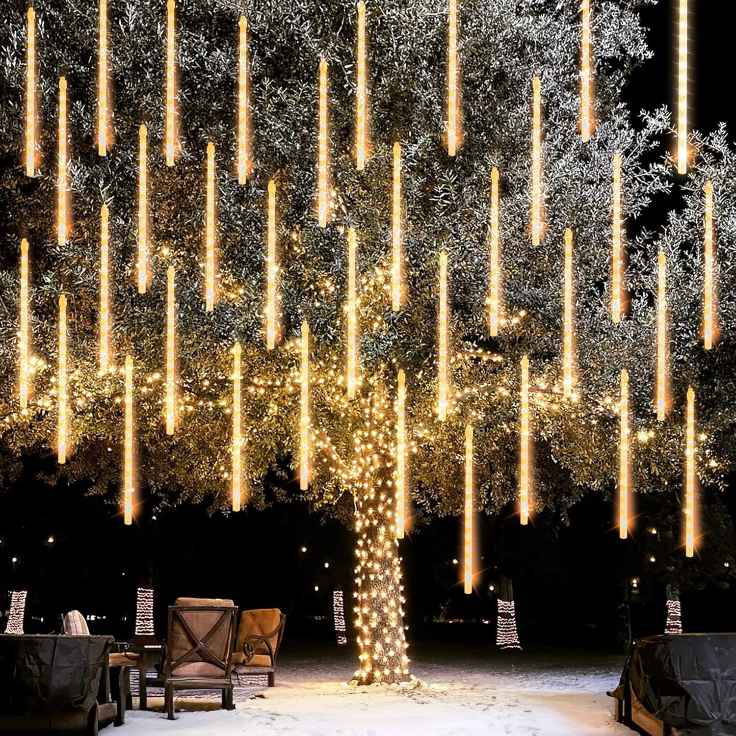 Christmas Lights Outdoor, 288LED Meteor Shower Rain Lights 12 Inch 8 Tubes, Wate