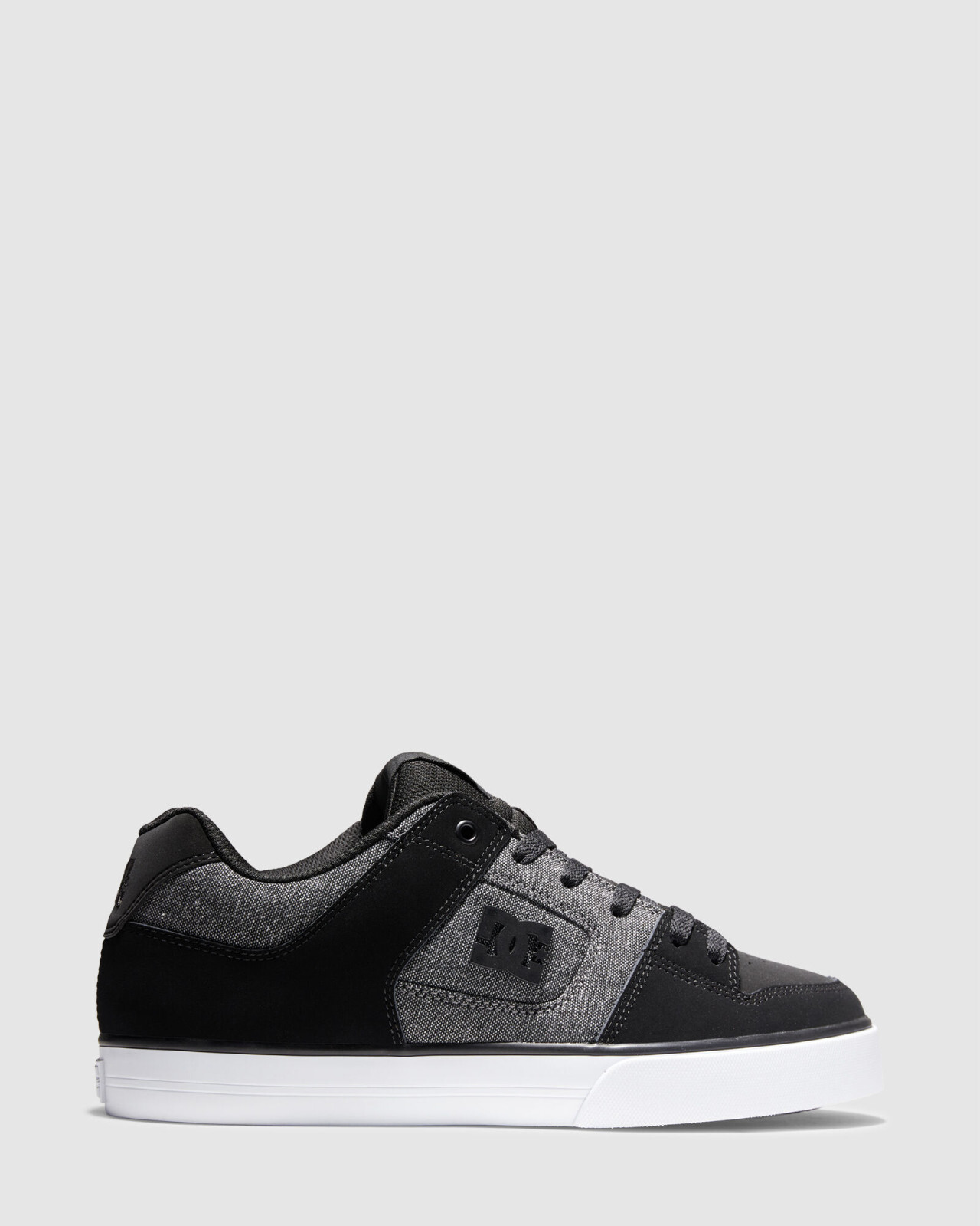 DC PURE LOW SUEDE LACE-UP SKATEBOARD SNEAKERS MEN SHOES BLACK/GRAY SIZE 12 NEW