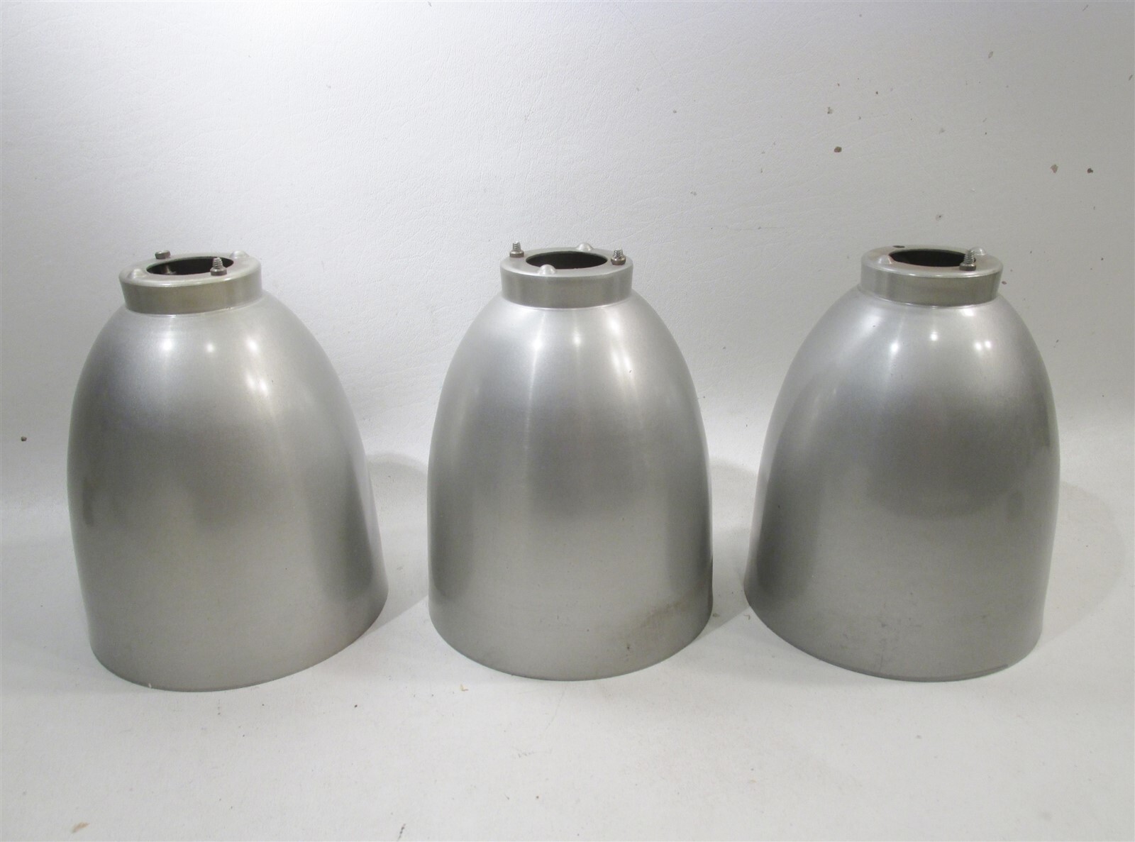 Midcentury Lot 3 Bullet Cone Lamp Shades Spun Aluminum Lamp Part DEAD STOCK
