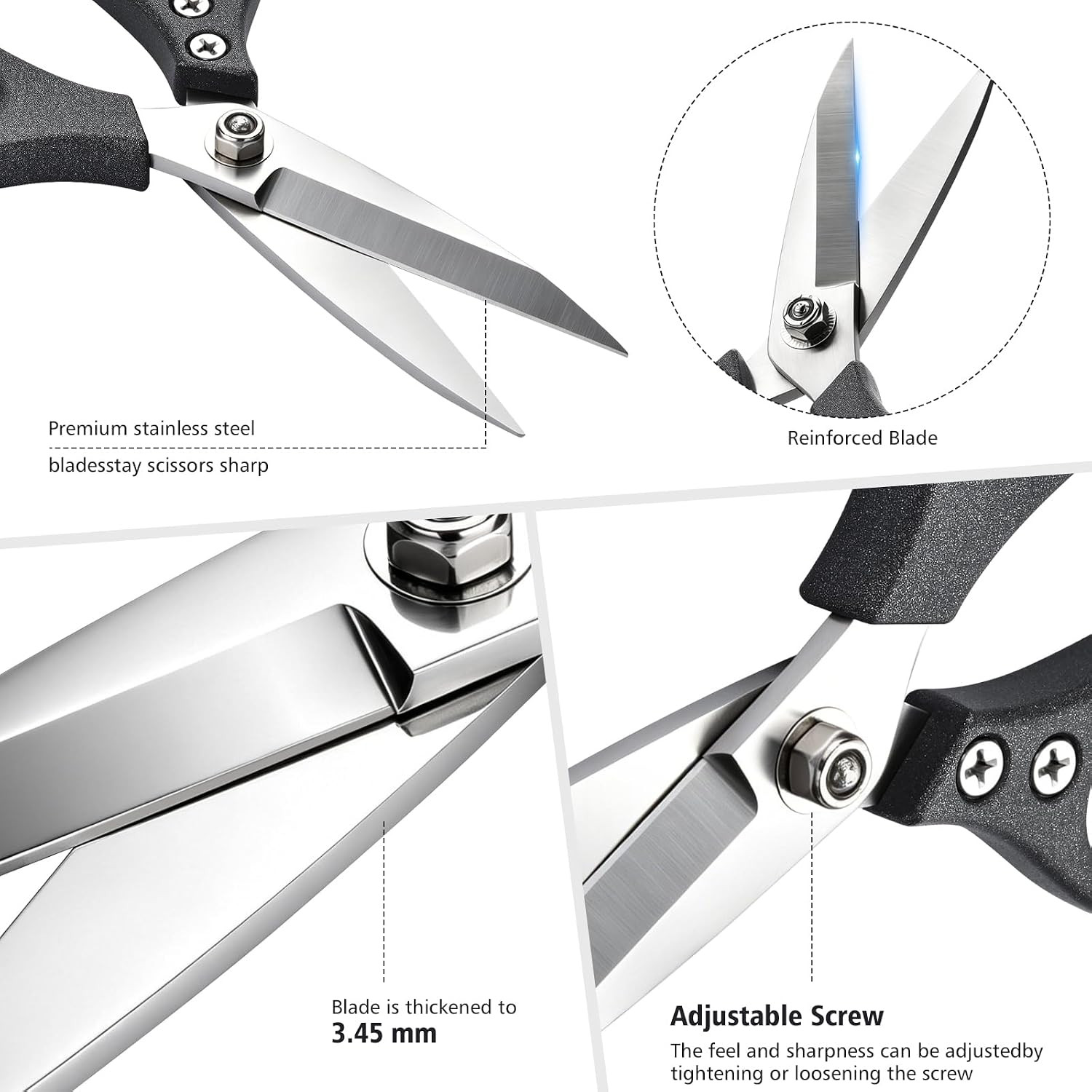 8.5-Inch Scissors All Purpose Heavy Duty Scissors Stainless Steel Sharp Scissors