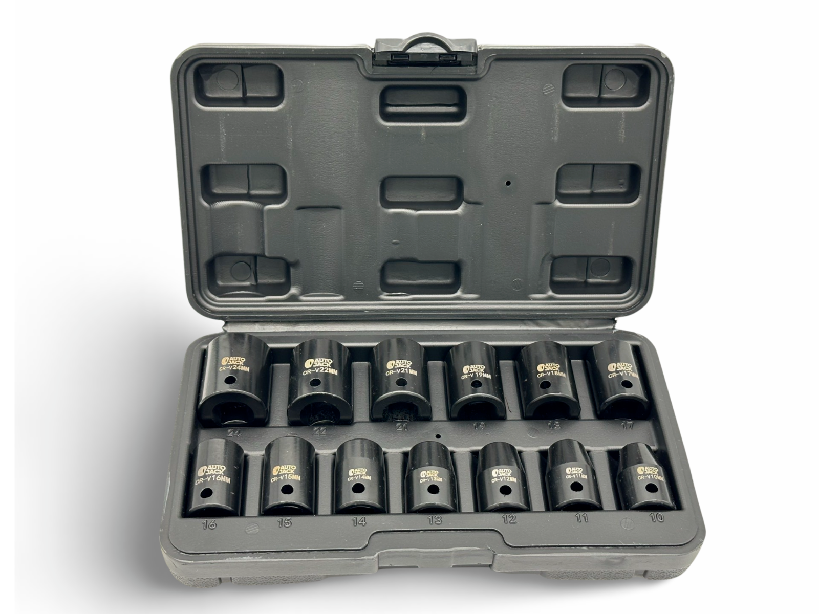 Autojack Impact Wrench Socket Set 13 Pc 1/2 Square Drive Sq Dr Metric 10 - 24mm