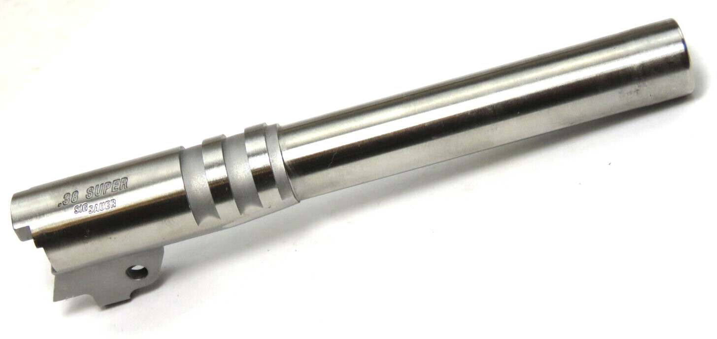Factory New 1911 .38 Super Stainless Government 5" Wilson Nowlin Ramped Barrel
