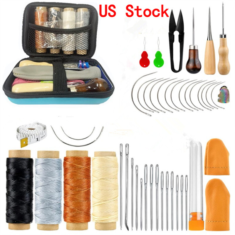 MAOLECOS Leather Sewing Kit Large Eye Sewing Needles Stitching Heavy Duty Repair