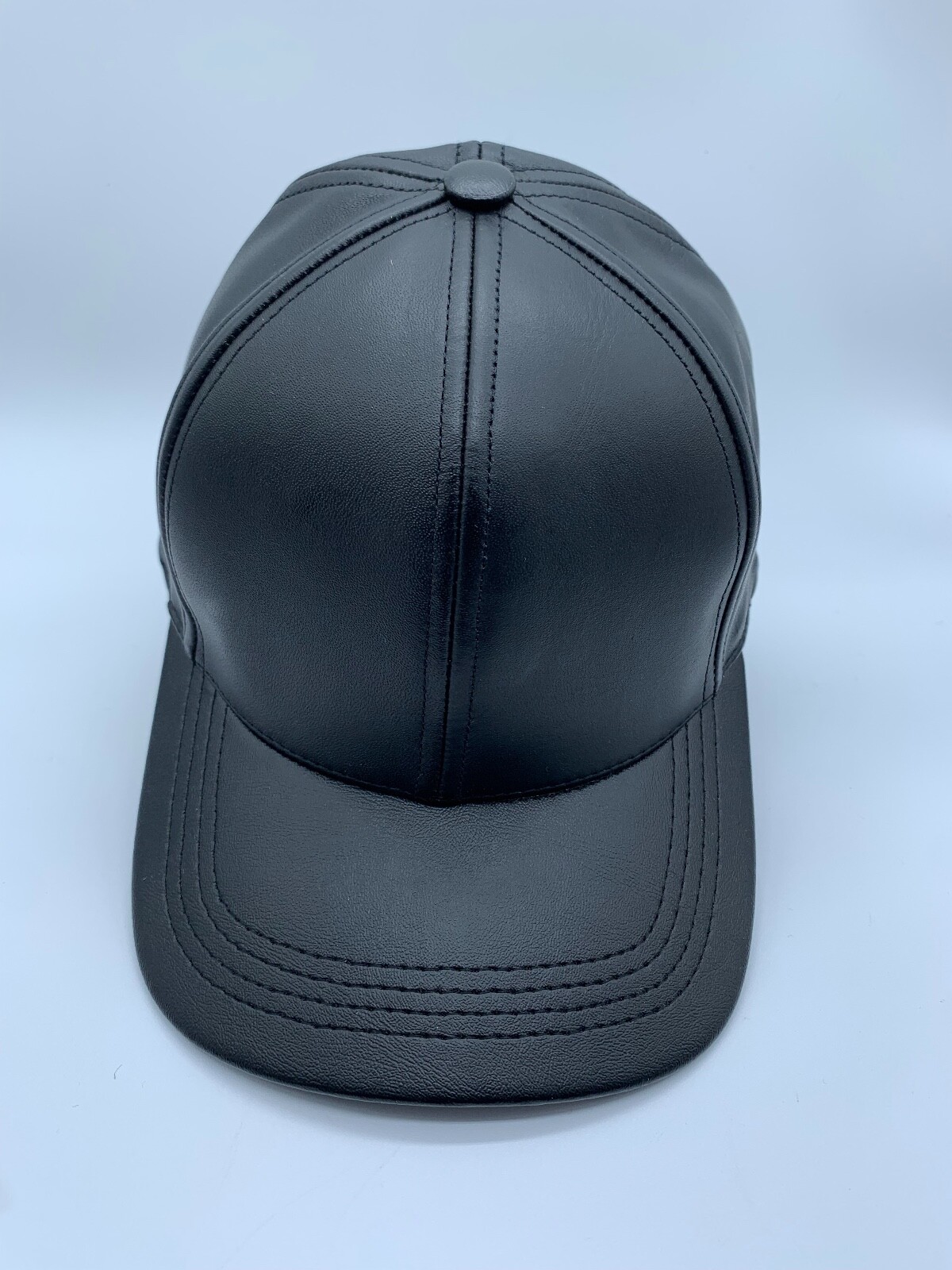 NEW DOBBS MENS FULHAN GENUINE LEATHER BASEBALL CAP MADE IN USA ONE SIZE BLACK