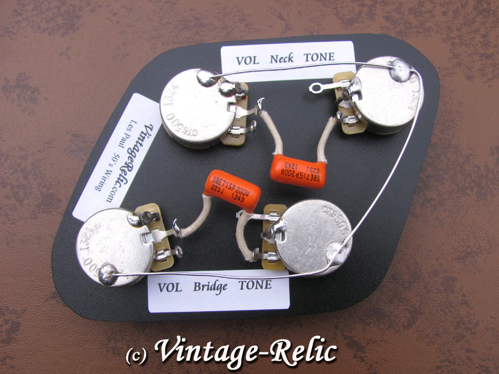 Wiring Kit Orange Drop .022uF Caps CTS 550k SHORT SHAFT pots fit Gibson Les Paul