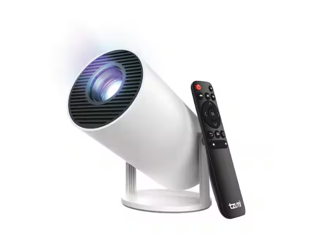 Tzumi 1280 x 720 HD Movie Projector with Stand 360 Lumens
