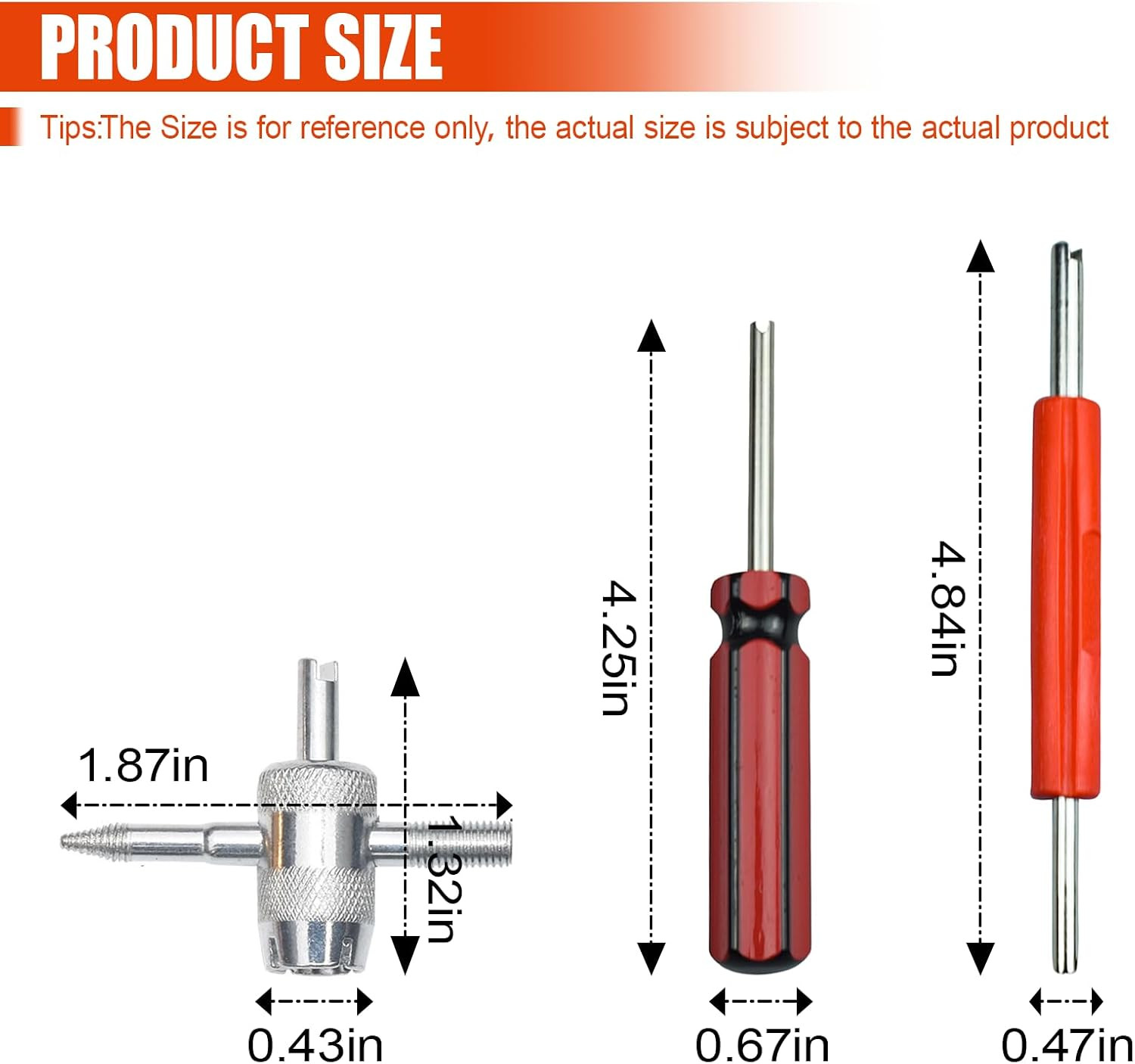 3PCS Tire Valve Stem Removal Tool Kit, Includes Single & Double Heads Valve C...