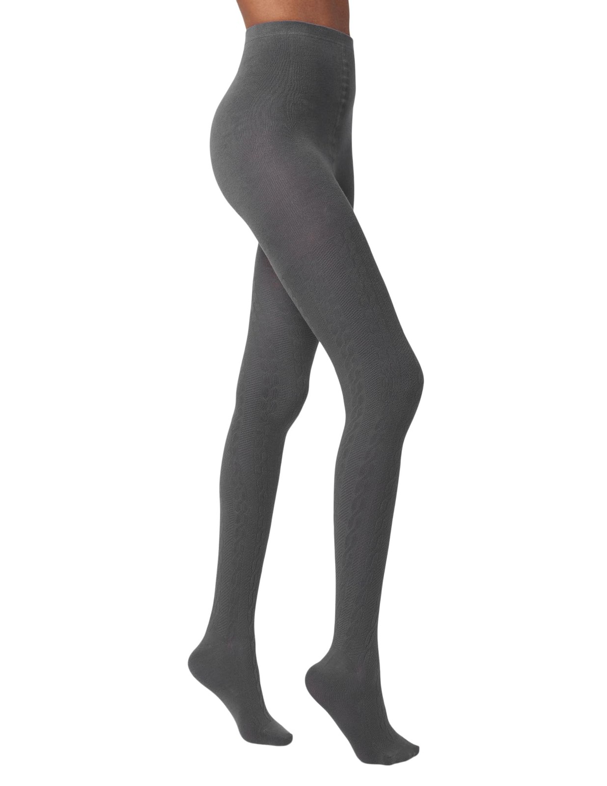 HUE Women's Sweater Tights Grey Cable Small - Medium