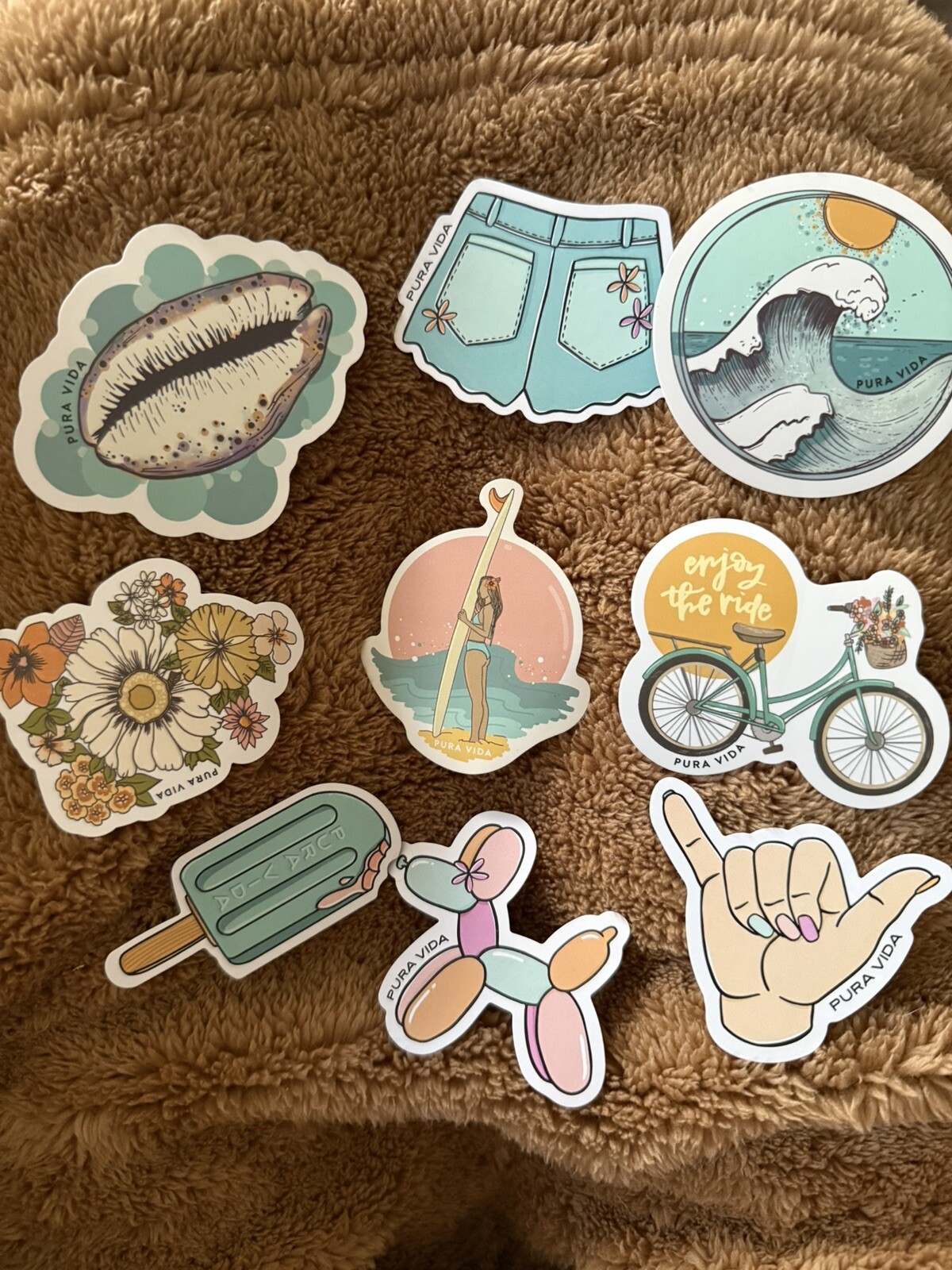 Pura Vida lot of nine stickers
