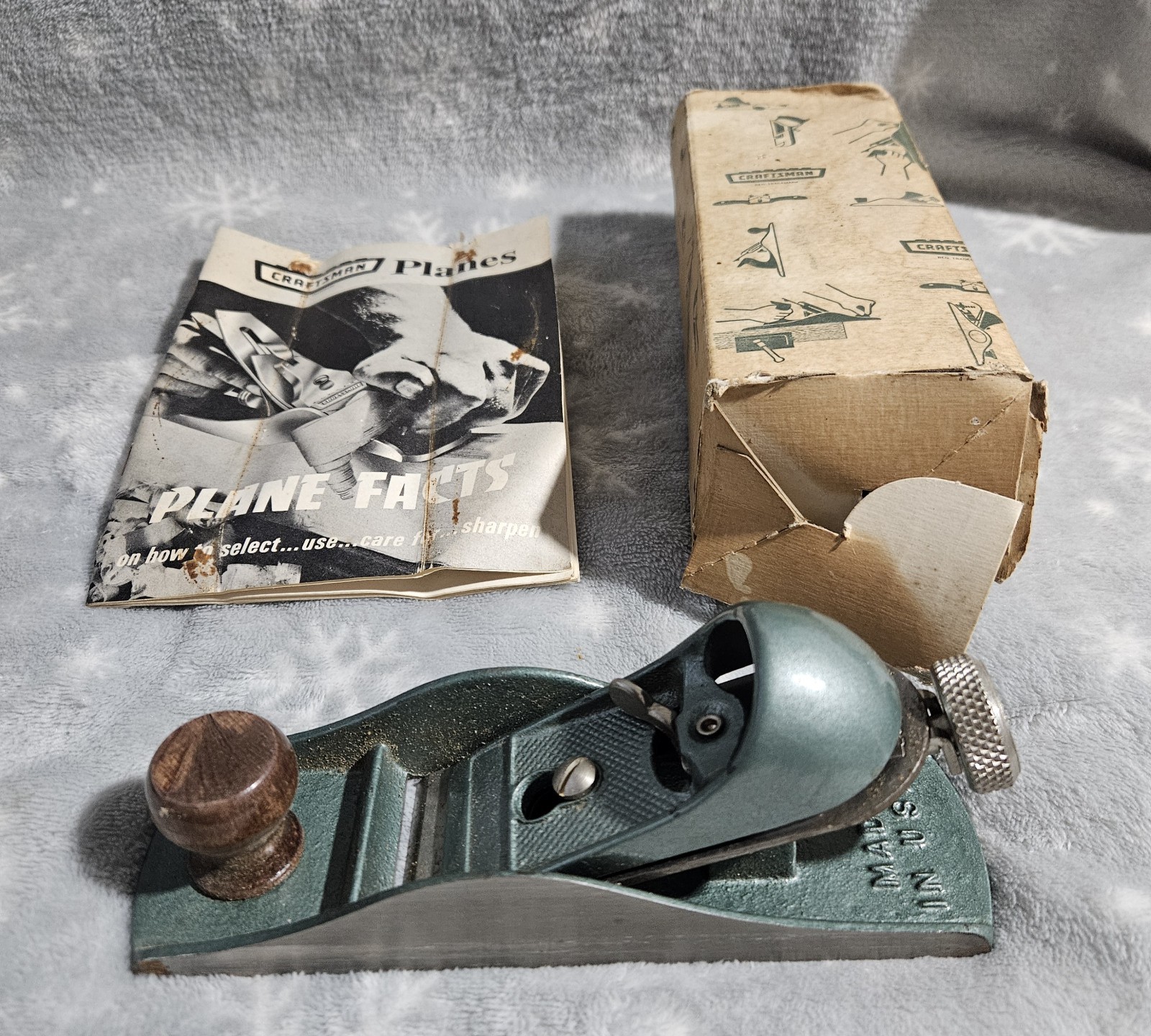 Vintage Craftsman No 187 37051 Block Plane With Box And Instructions
