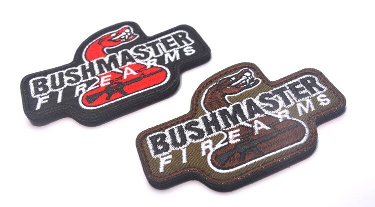 2PCS BUSHMASTER FIRE ARMS AK-47 SNAKE TACTICAL EMBROIDERED HOOK LOOP PATCH