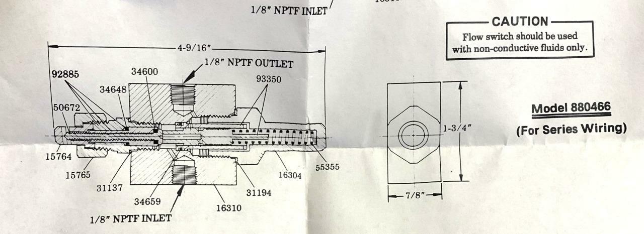 Lincoln 880466 Flow Switch