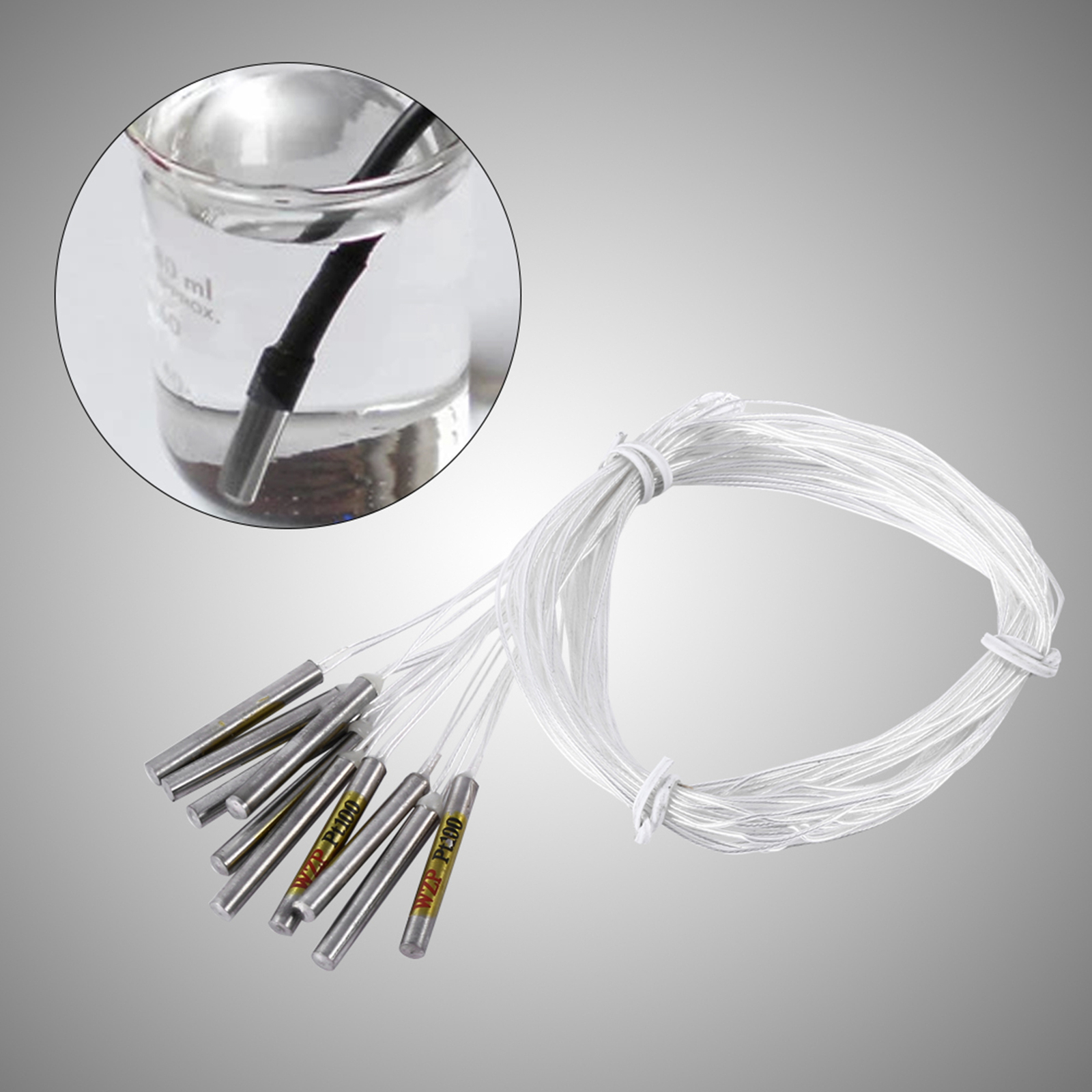 10pcs PT100 Waterproof Sensor Probe For Temperature Controller 4x30mmx50cm Probe