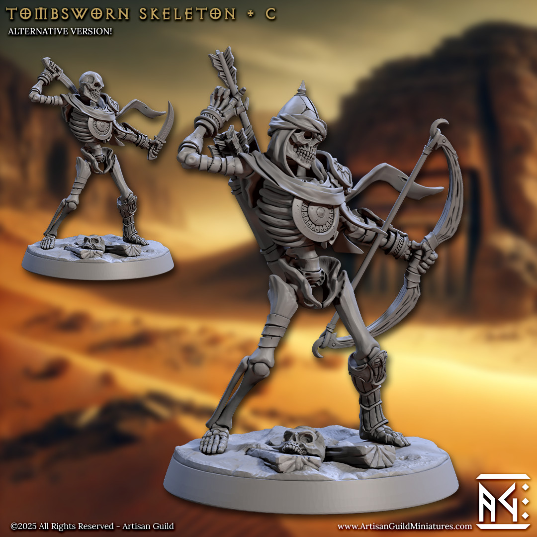 Tombsworn Skeleton - C - Artisan Guild DnD Resin Miniature 30mm/75mm RPG
