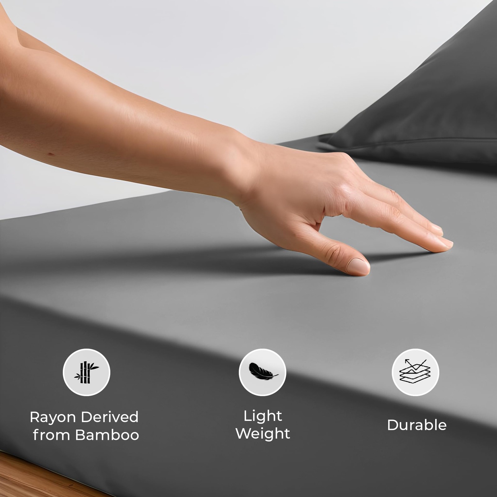 Fitted Sheet Only Viscose Derived from Bamboo, Bottom Sheet for Queen Size Be...
