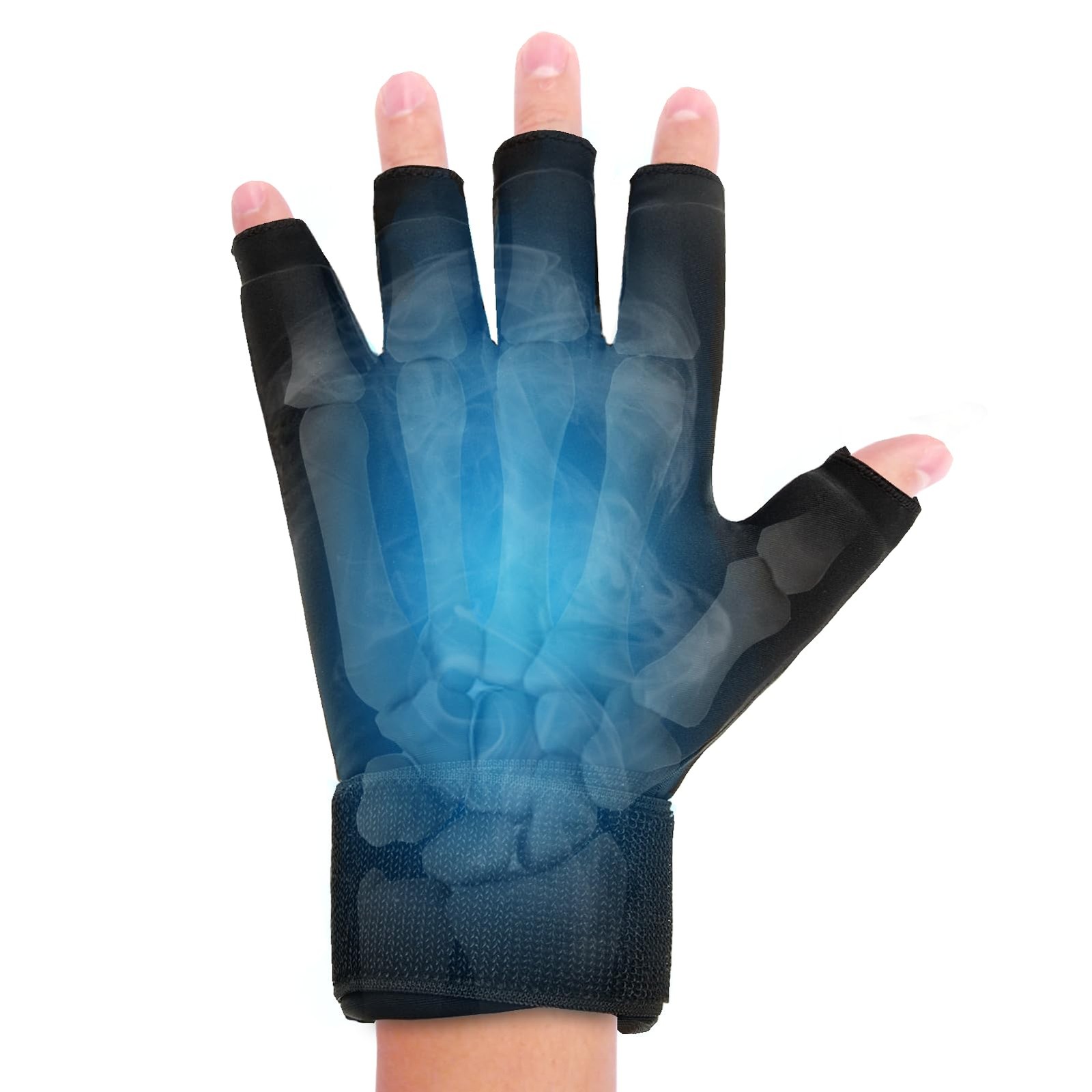 Finger Arthritis Compression Hand Ice Pack Gloves for Pain 1 PCS, Black