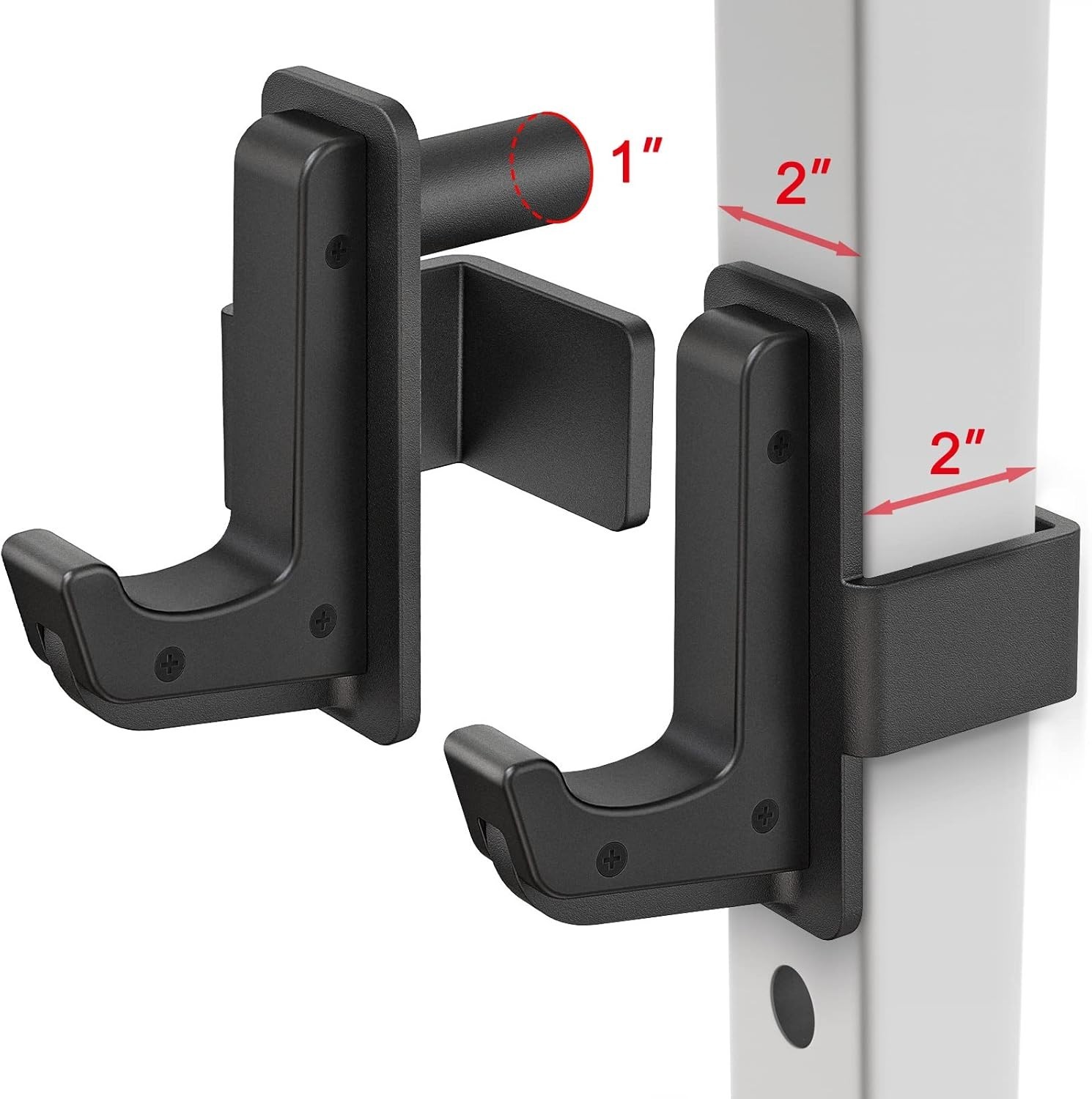 2x2 Power Cage Squat Rack J-Hook Barbell Holder/`