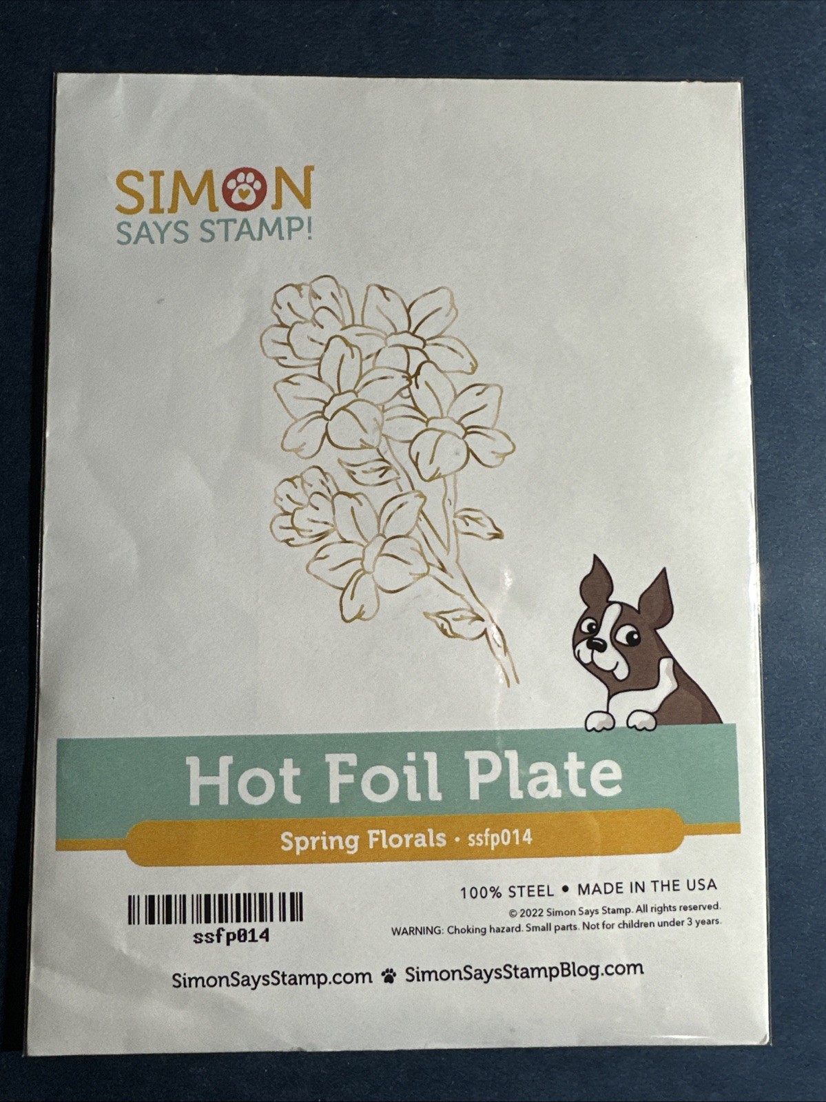 NEW! Simon Says Stamp -SPRING FLORALS Hot Foil Plate - approx 4.5"