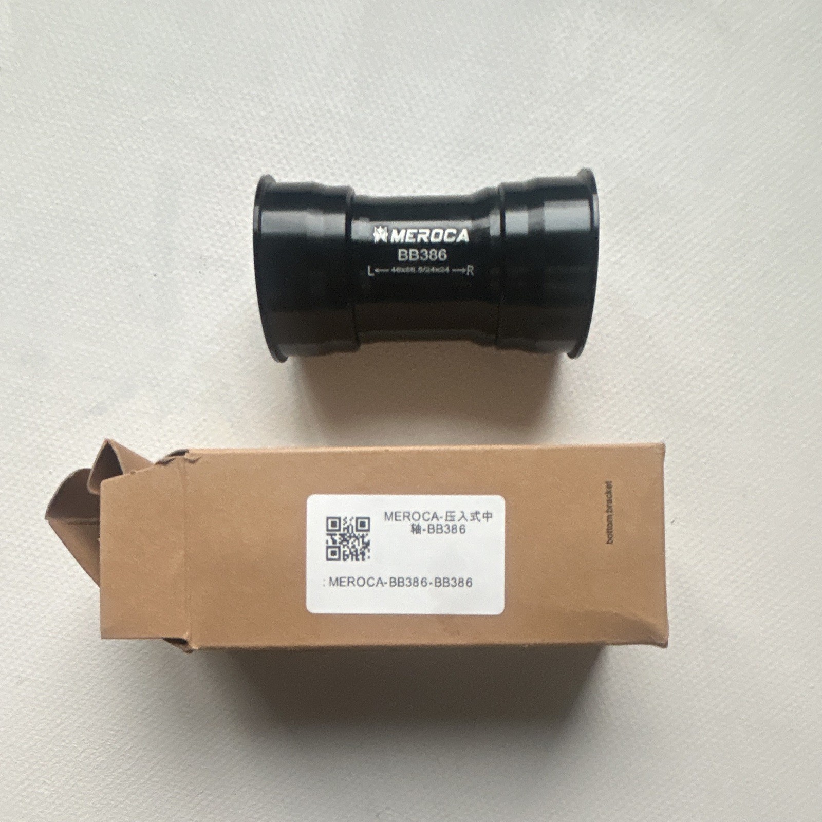 Meroca BB386 386EVO Press Fit Bottom Bracket Hollowtech II for Shimano Black