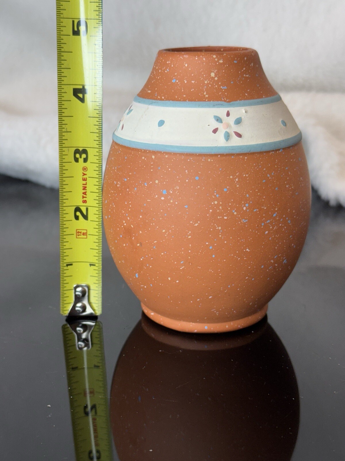 Terra Cotta Pottery Vase Peru Folk Art Latin America Peruvian Vase Etched Vtg