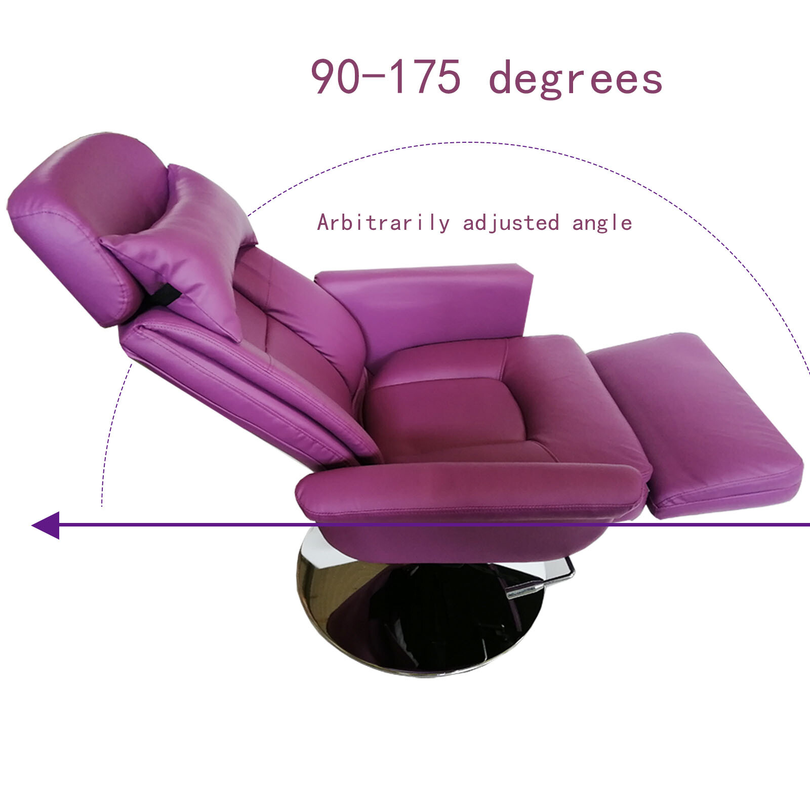 Purple Beauty Bed Chair Top Air Pressure Facial Bed SPA Table Salon Chair 360°