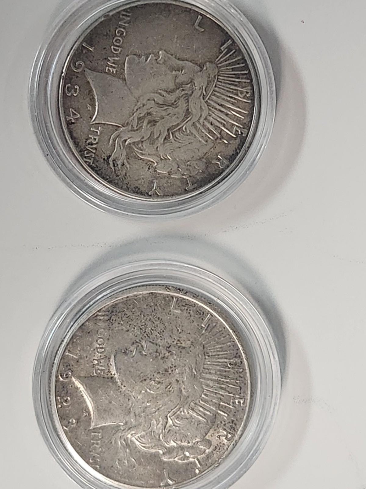 1923 S & 1934 Silver Peace Dollars