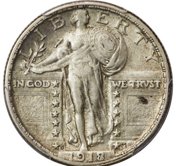 1918/7-S 25C Standing Liberty Quarter PCGS XF45 (CAC)