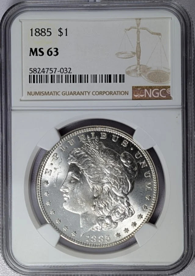 1885 Morgan Silver Dollar NGC MS-63
