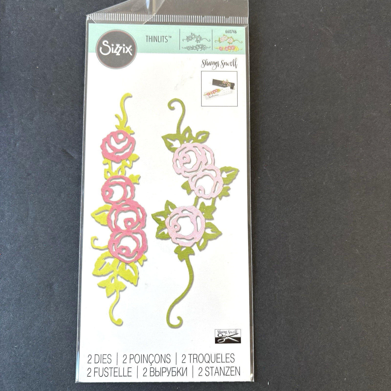 Sizzix Rose Border Set of 2 Die New Thinlits 660746 Sharyn Sowell