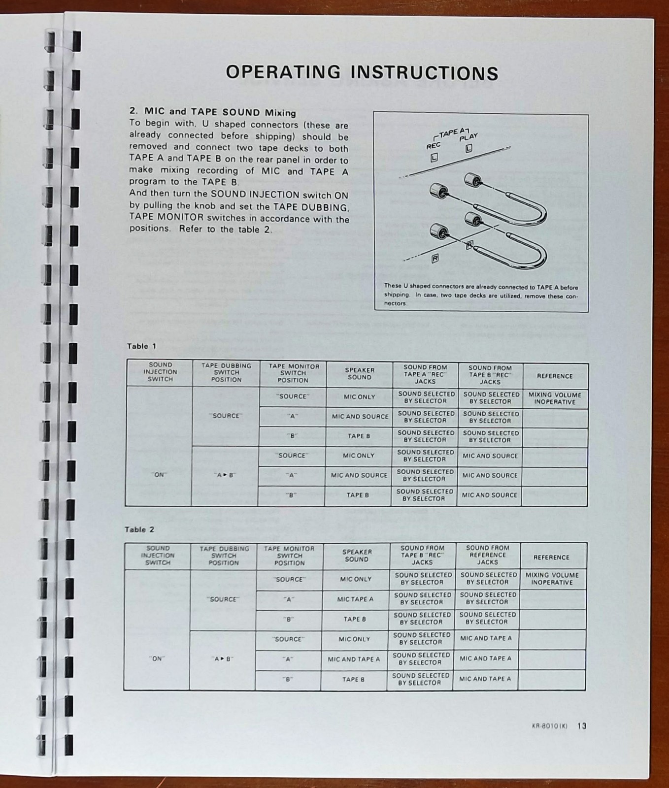 Kenwood KR-8010 Receiver Owners Manual