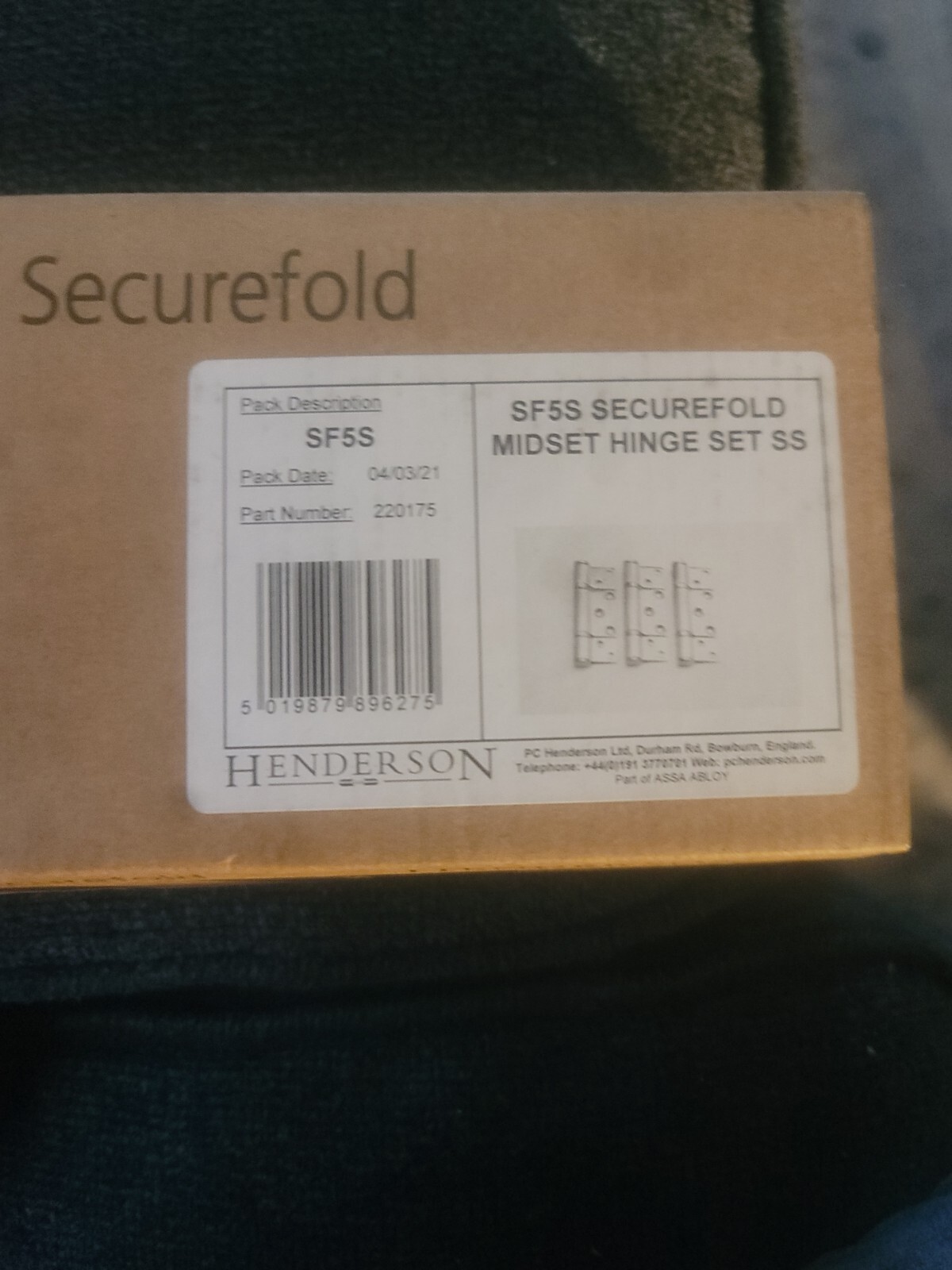 Henderson Securefold SF5S Midset Hinge Handle - 220175