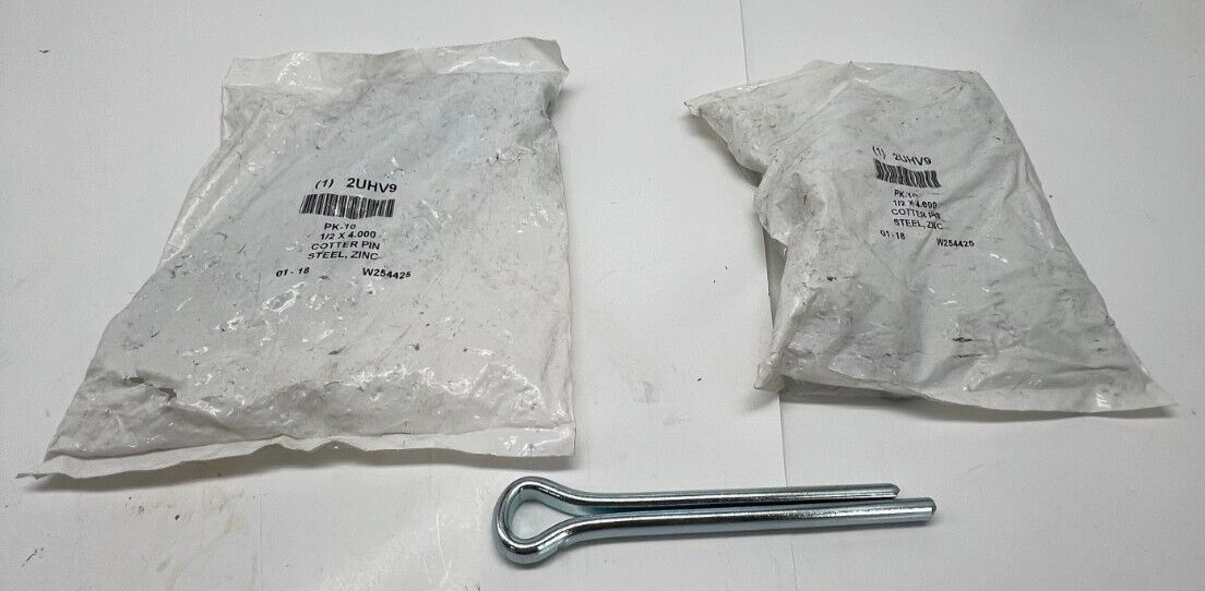 QTY 20 1/2" x 4" Steel Zinc Plated Cotter Pin 2UHV9 / W254425 10-18