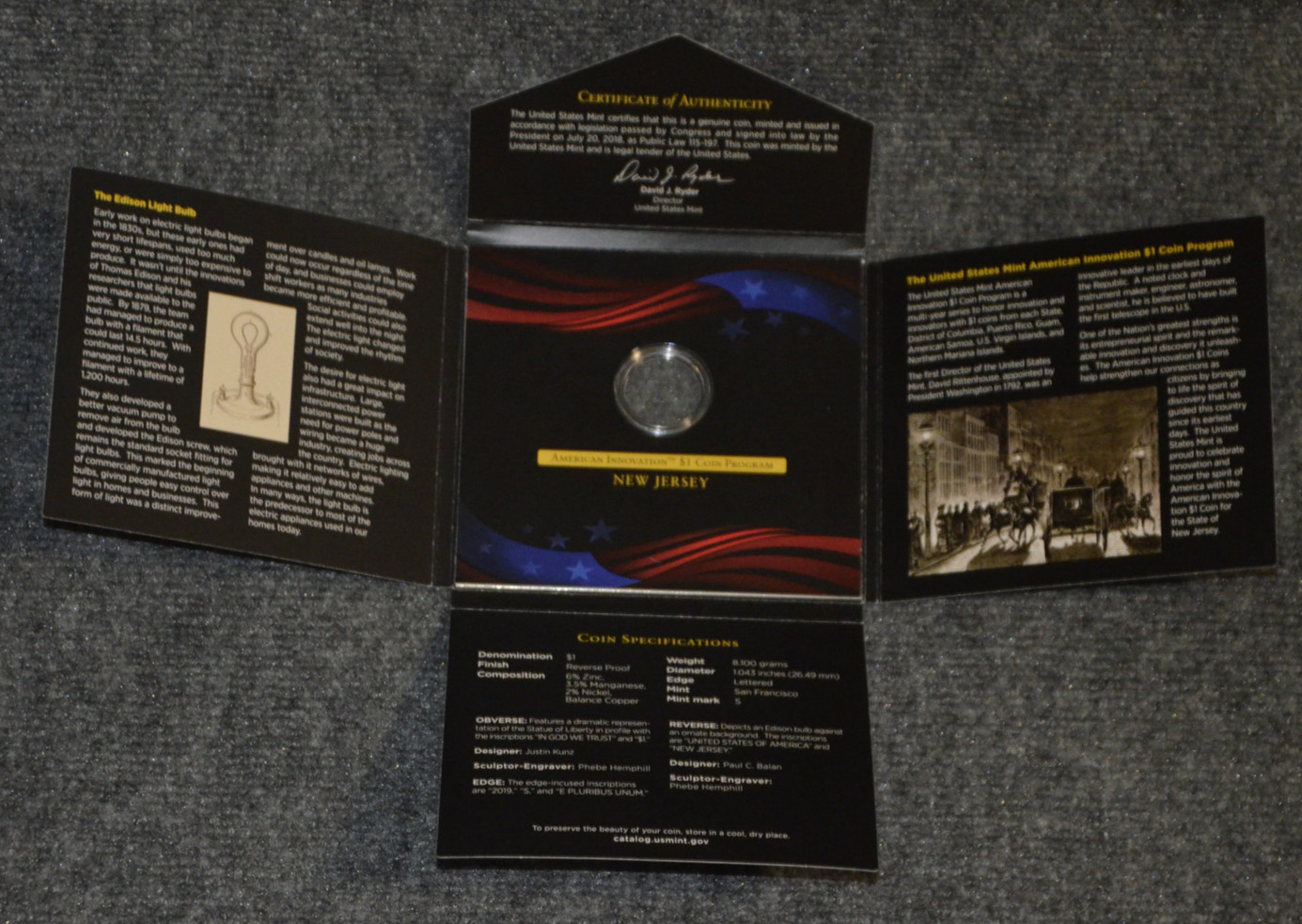 *Empty Boxes* For 2019 Reverse Proof 4 Coin Innovation 1$ Set