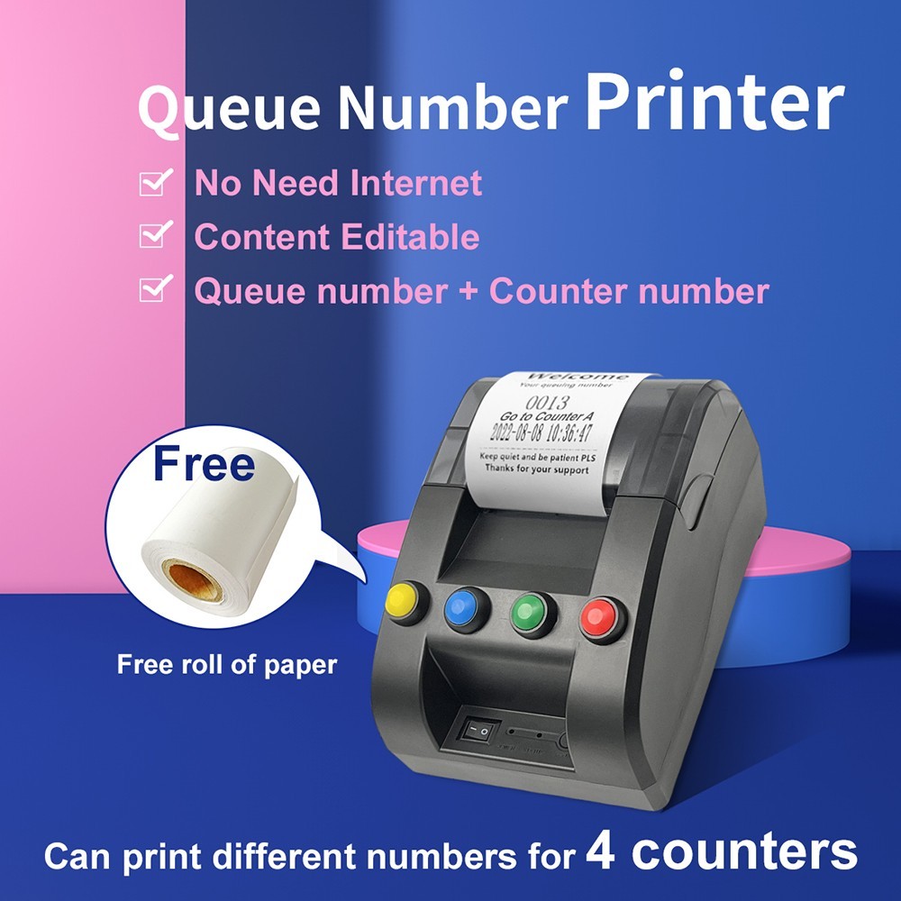 Thermal Printer Machine with Show Different Department Name and Queue Number