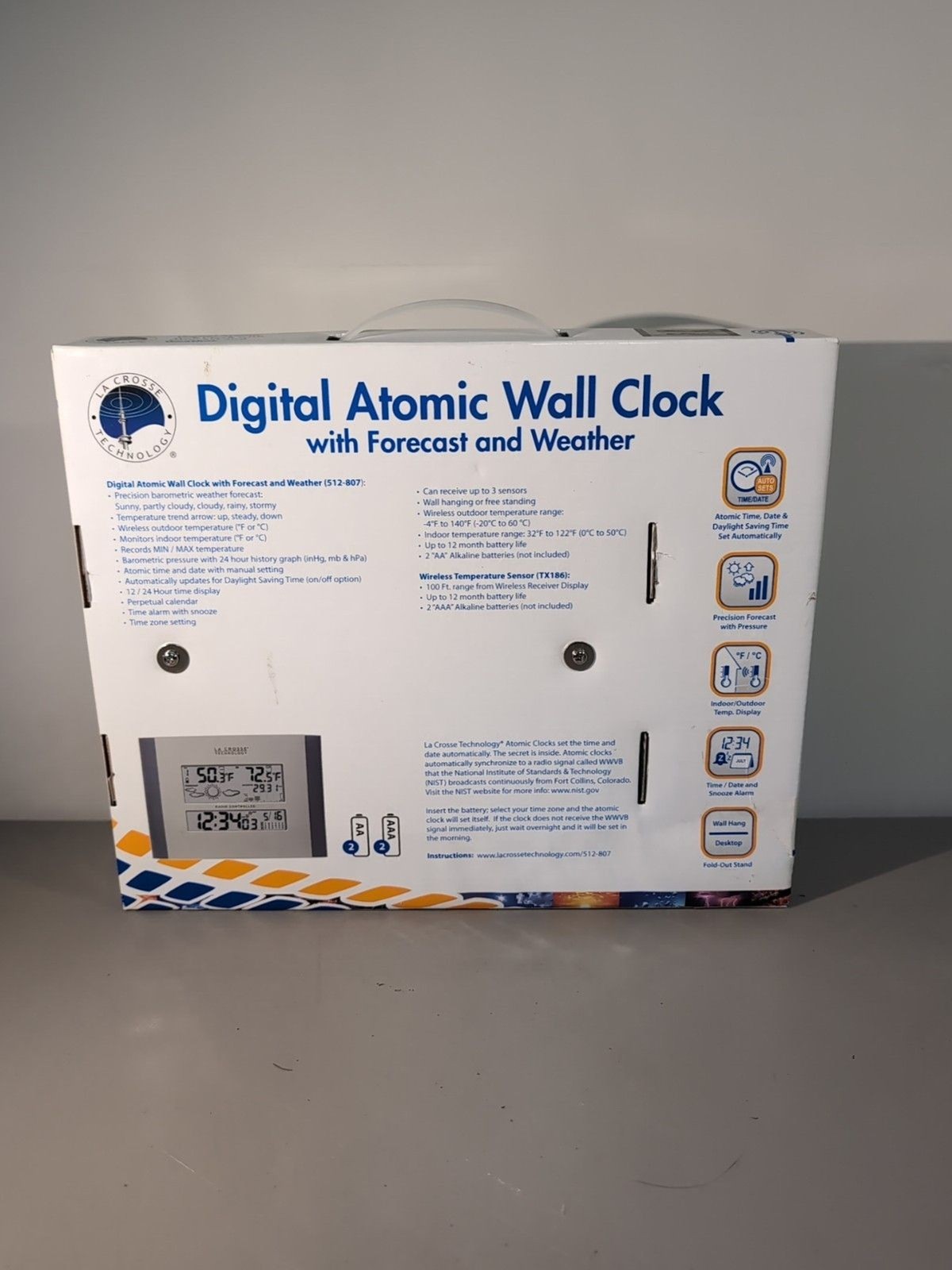 La Crosse Digital Atomic Radio Automatic Clock Wireless Weather Forecast SEALED