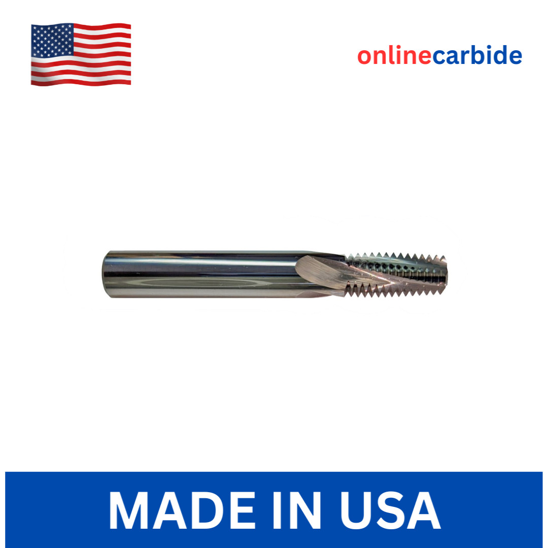 1/8-27 NPT Solid Carbide Thread Mill - Bright Finish - Full Form USA Made