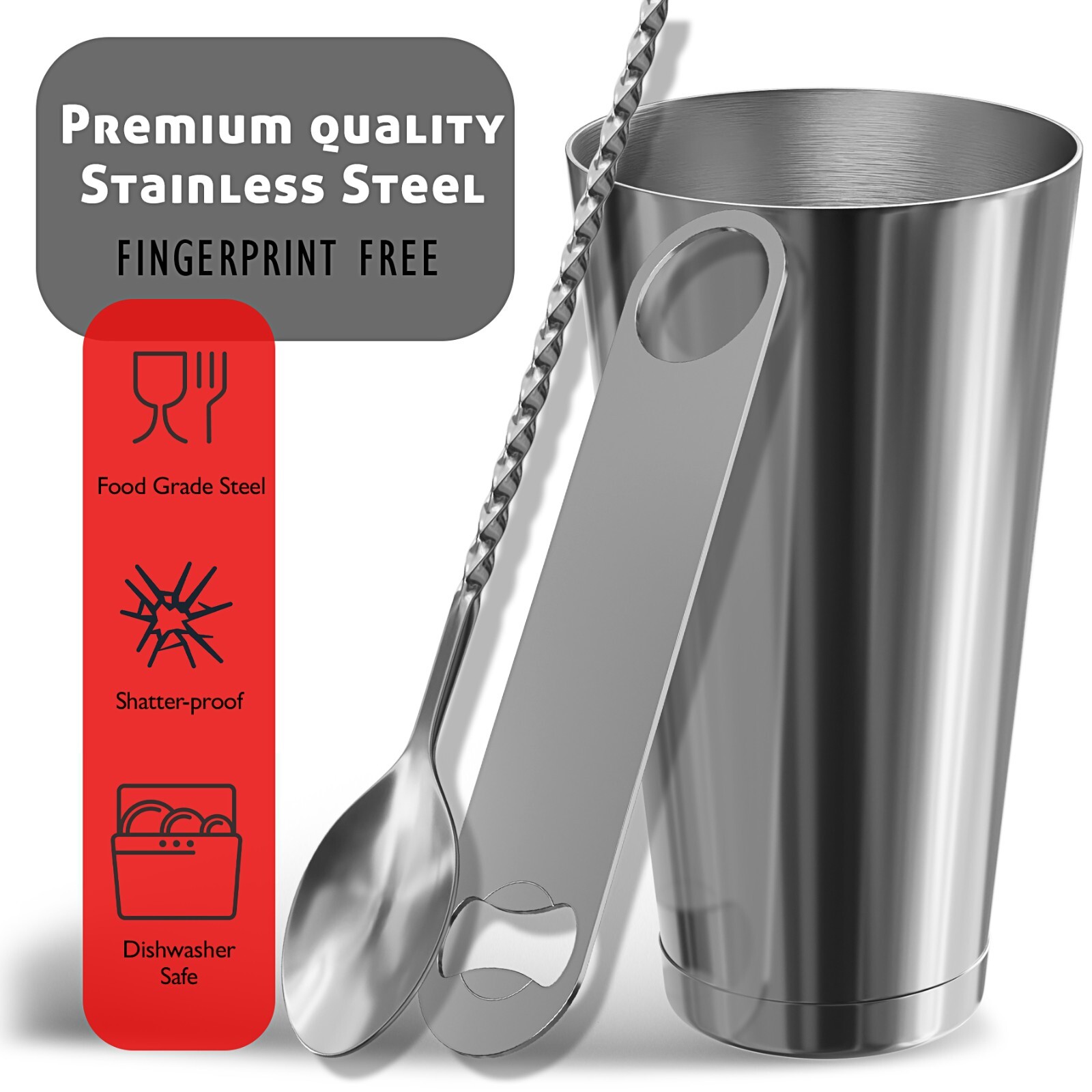 8 PC Bartender Kit, Complete Cocktail Shaker Bar Tools Set - Recipe Book & More