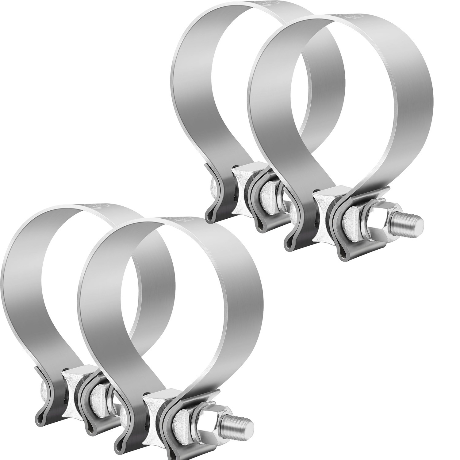 3 Inch Exhaust Clamp Narrow Band Pipes Muffler Clamp 304 Stainless Steel 4pcs
