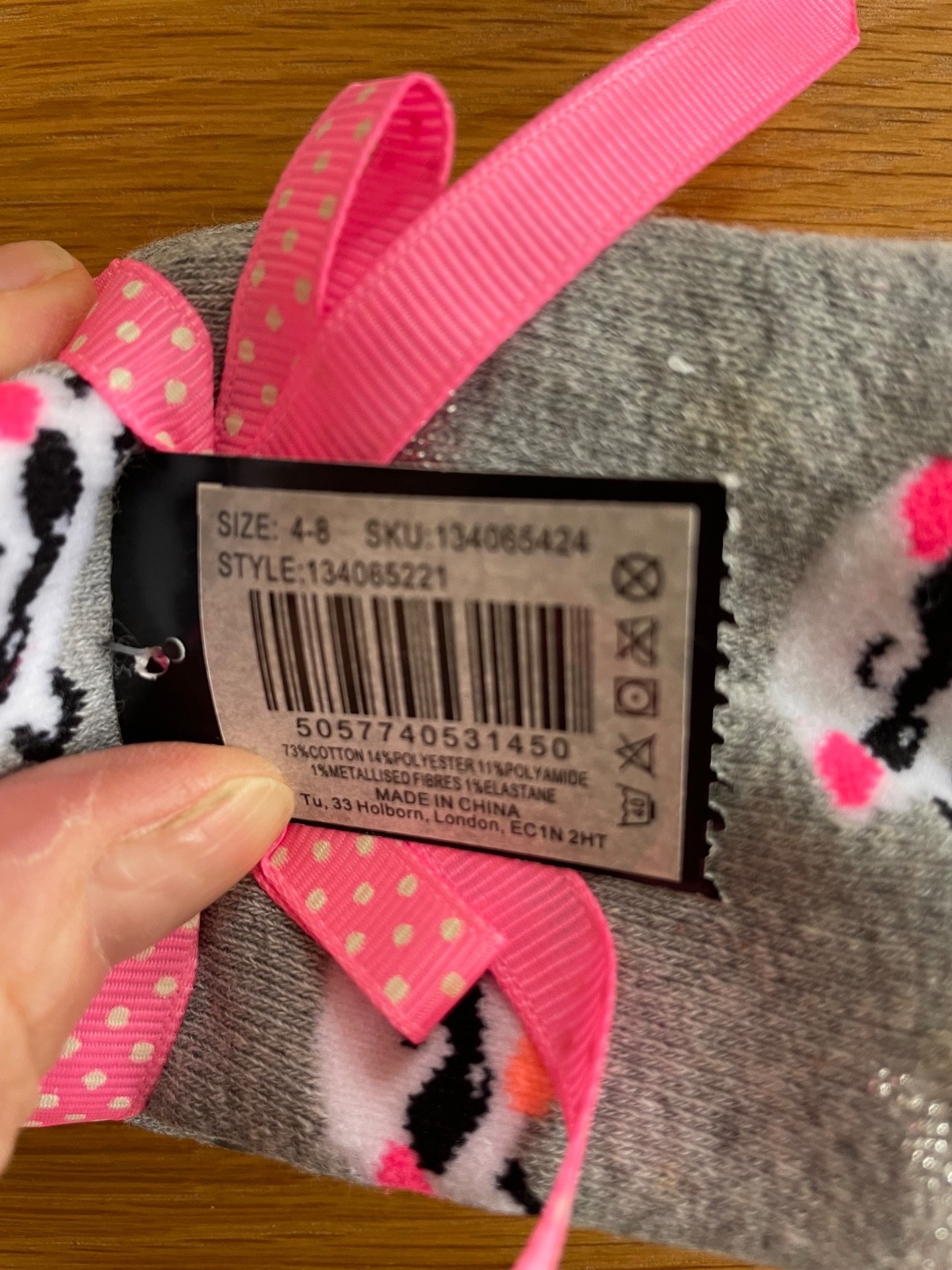 BNWT TU Panda Slipper Socks - size 4 - 8