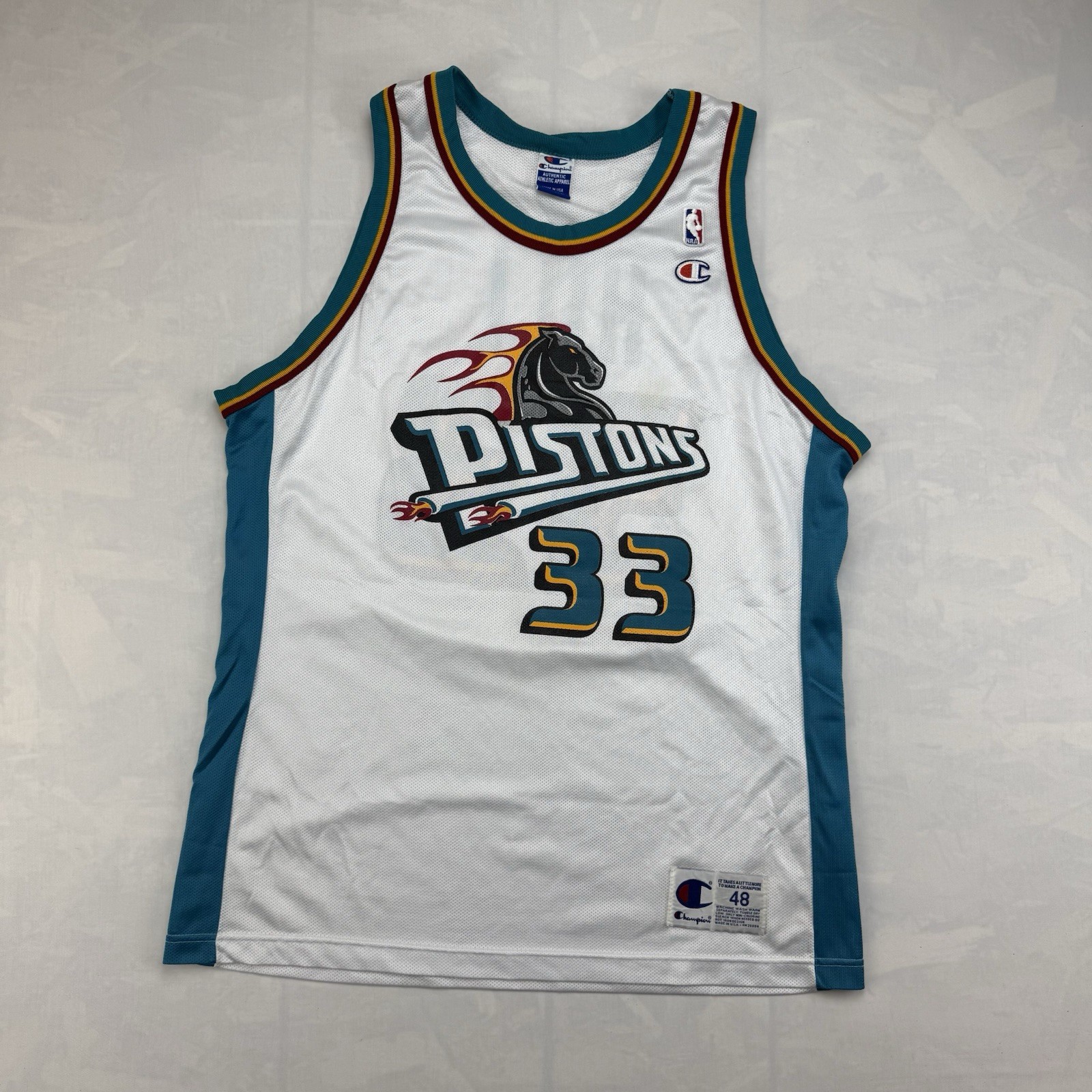 Vintage Champion Detroit Pistons Grant Hill #33 Jersey Men’s 48 USA