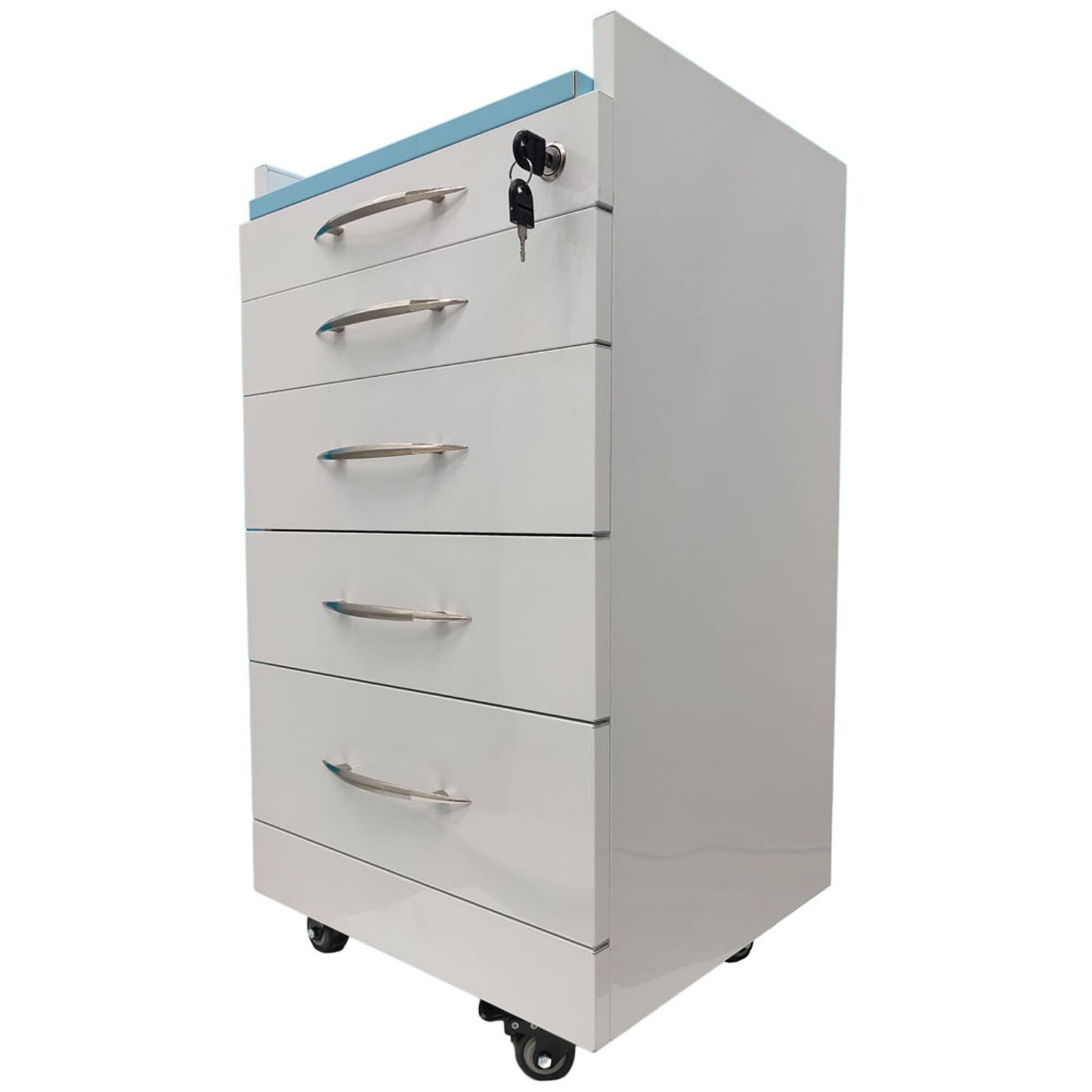 4 Drawers Dental Side Cabinet Mobile Cart Dental Assistant's Mobile Cabinet