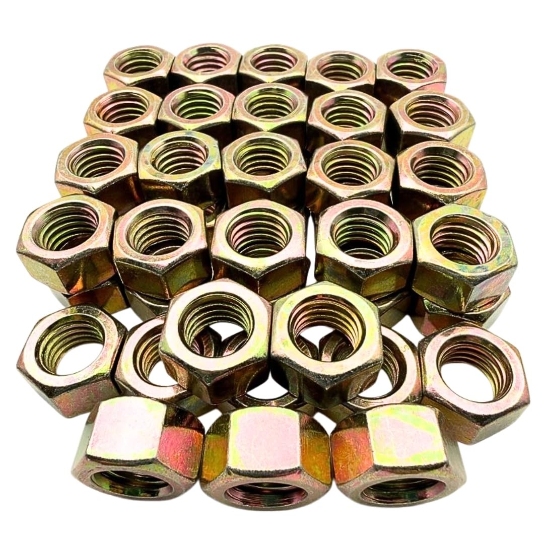 50 Pack of 1/2"-13 Grade 8 Hex Nuts Heavy Duty SAE J995 0.5"