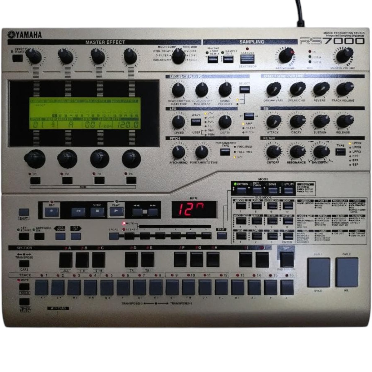 Yamaha RS7000 Custom Matte Gold Music Production Studio Tested 64MB RAM Max Rare