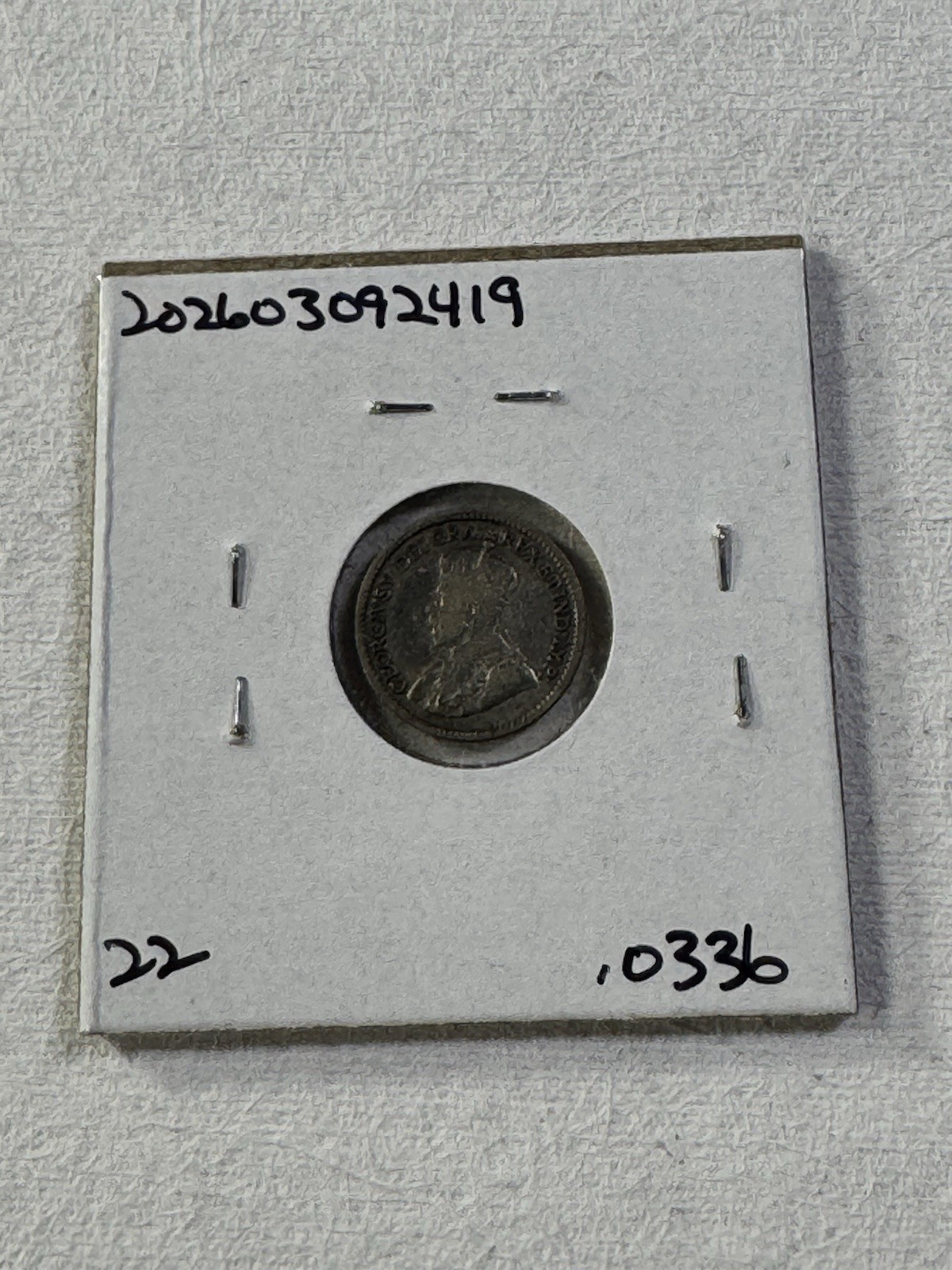 1919 Canada 5 Cents Silver Coin Cleaned