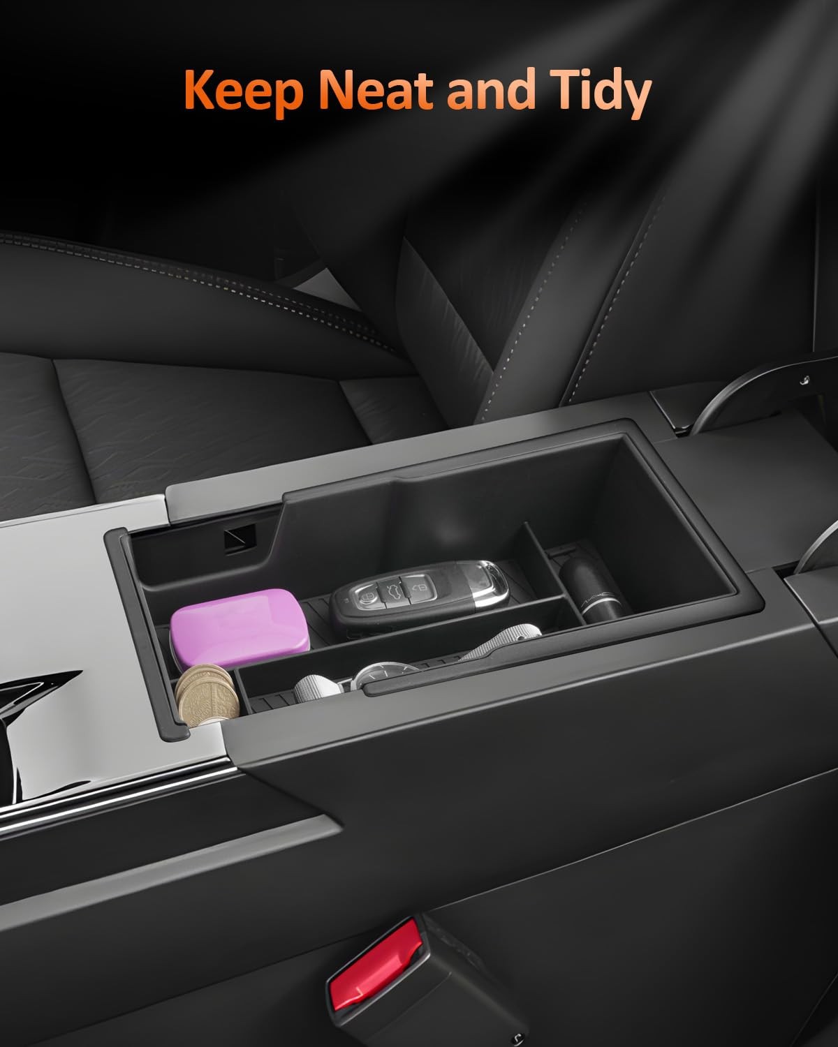 Double Layer Center Console Armrest Organizer Tray Insert For Chevy Equinox