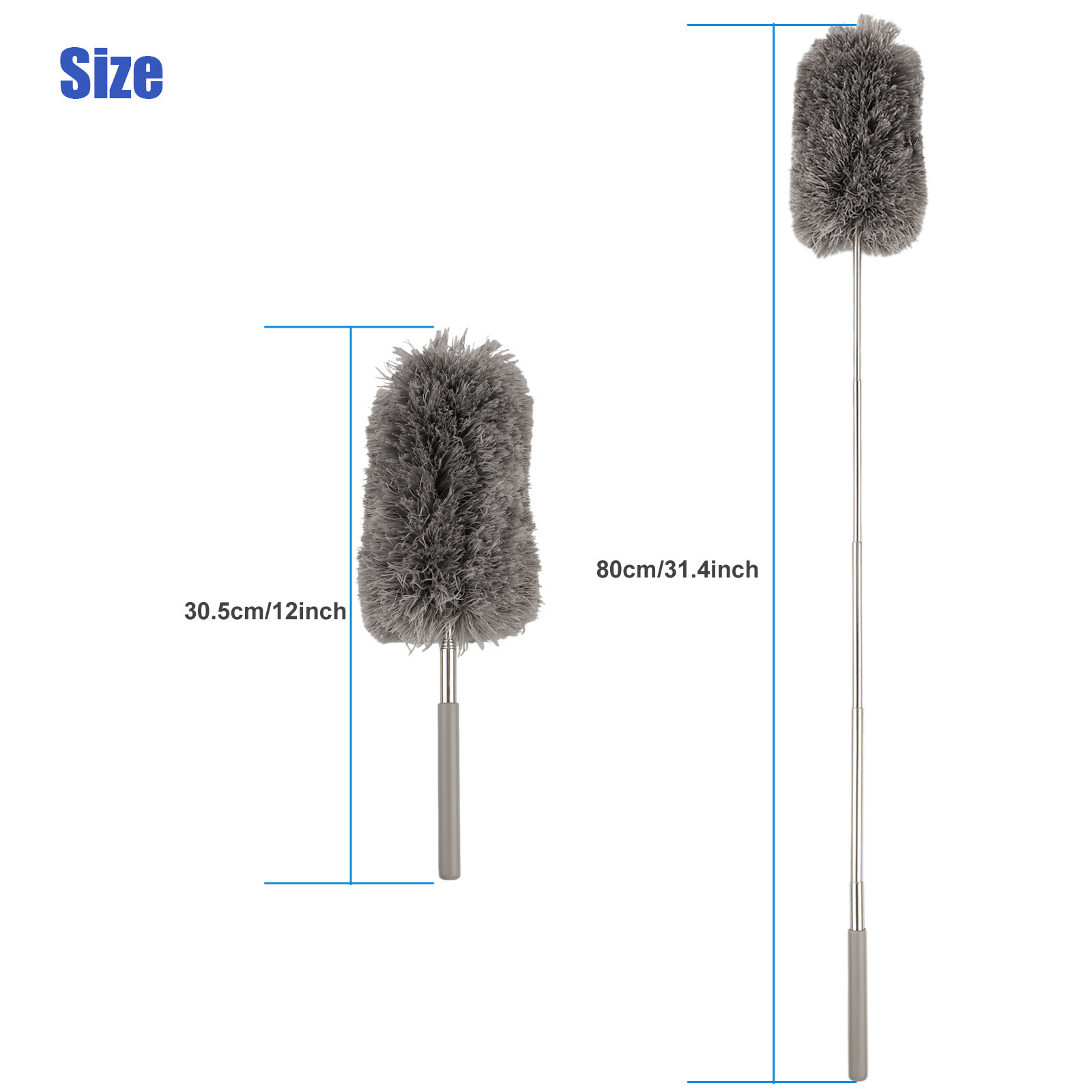 Microfiber Duster Soft Feather Dusting Brush Household Extendable Cleaning Tool