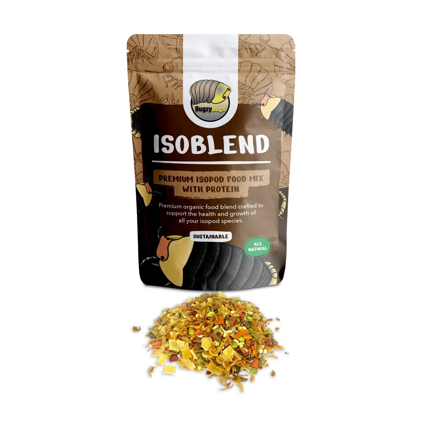 Isopod Food Premium Feed Mix All Natural Vegetable & Protein Dry Blend