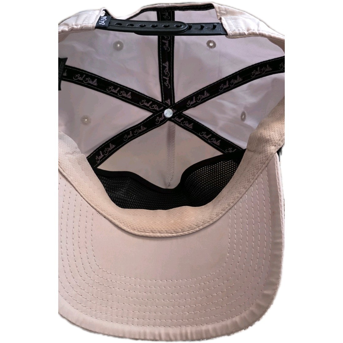 Bad Birdie Flag Patch Rope Hat Adjustable Golf Cap Beige Tan Snapback RN158230