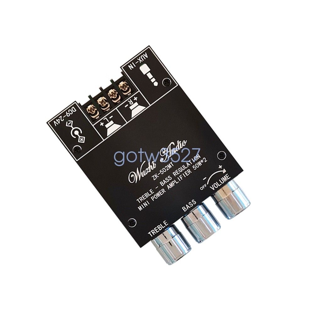 502MT 50Wx2 Bluetooth Audio Amplifier Module with Tone Control 2-Channel Stereo