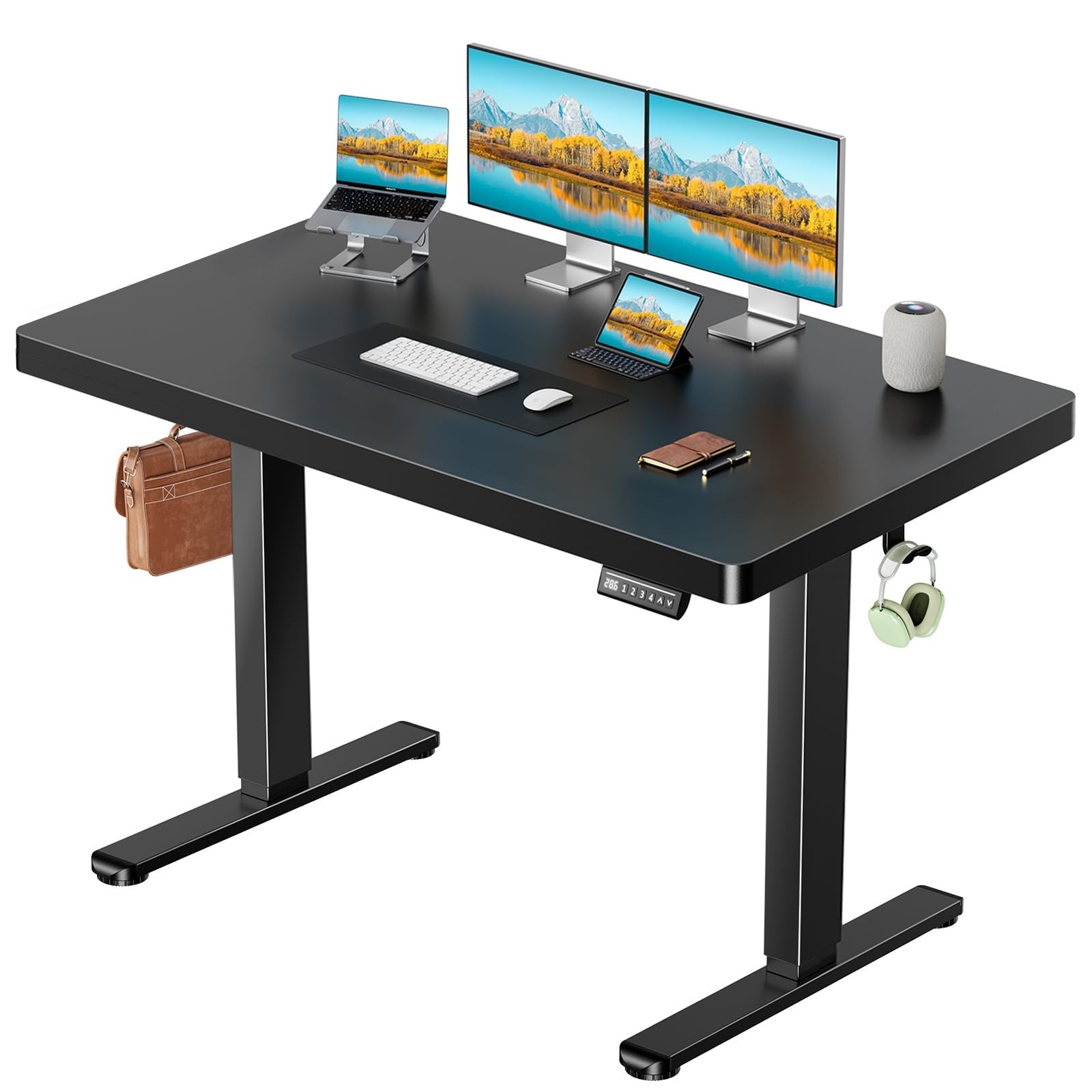 Marsail 48 x 30 Electric Standing Desk with One-Piece Desktop, Sit Stand Desk...
